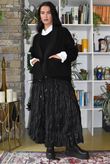 Twisted Sister Crinkle Midi Skirt Black